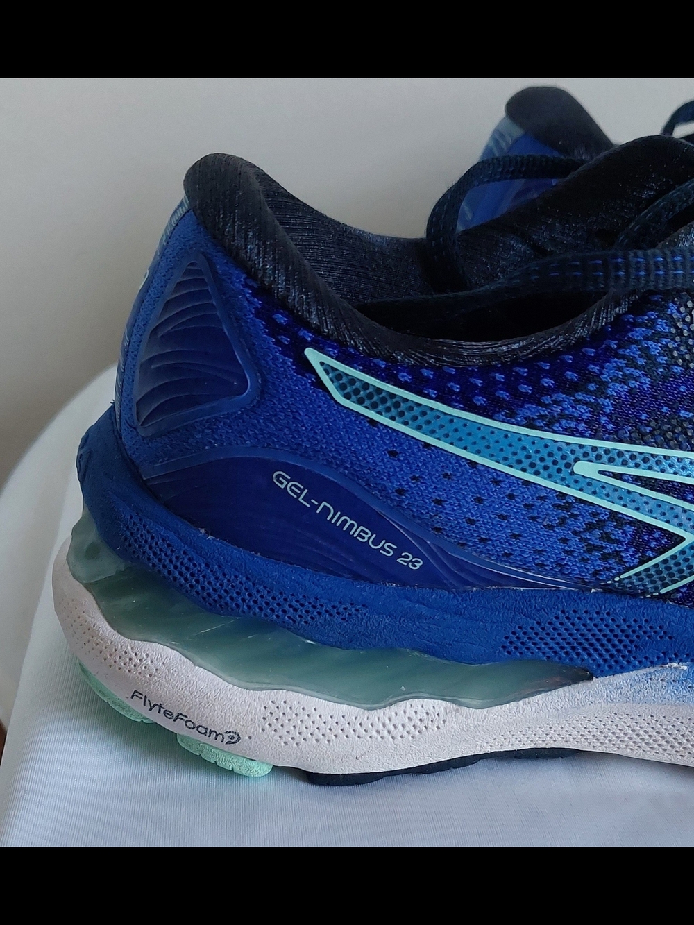 ASICS Gel-Nimbus 23 Running Shoes in Navy & Aqua. Womens 7 M - Picture 2 of 9